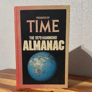 Vintage Presented by Time 1979 Hammond Almanac Book Red Blue Cover with Earth